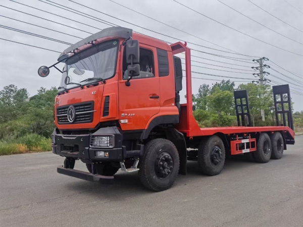 國六東風(fēng)天龍前四后八平板運(yùn)輸車，挖機(jī)拖車價(jià)格